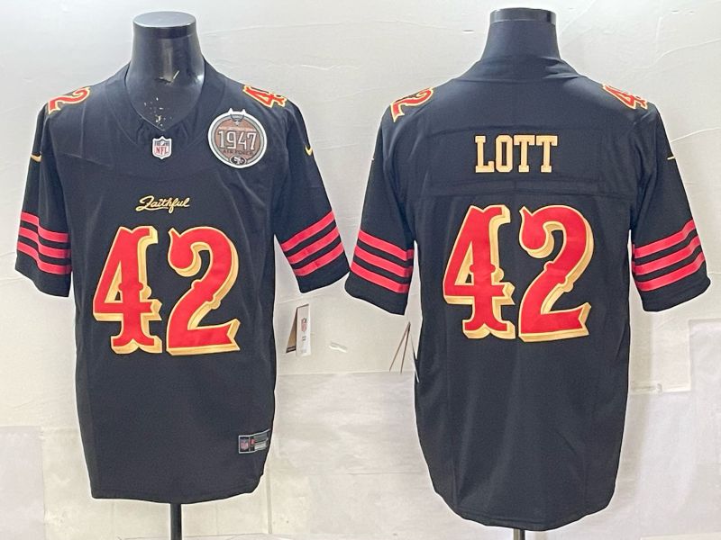 Men 2025 San Francisco 49ers #42 Lott black 5th generation Nike Limited NFL Jersey style 0015